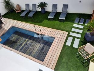 Ile de Ré:Villa 4 chambres avec piscine chauffée à fond mobile 